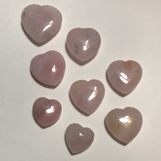 Bag of 8 Rose Quartz Mini Hearts