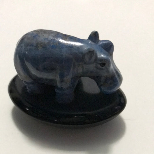 Sodalite Hippo Carving