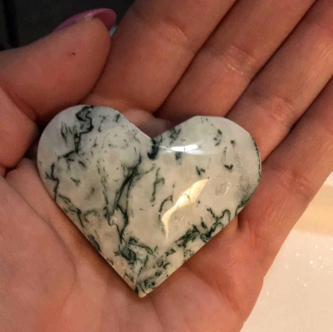 Moss Agate Heart