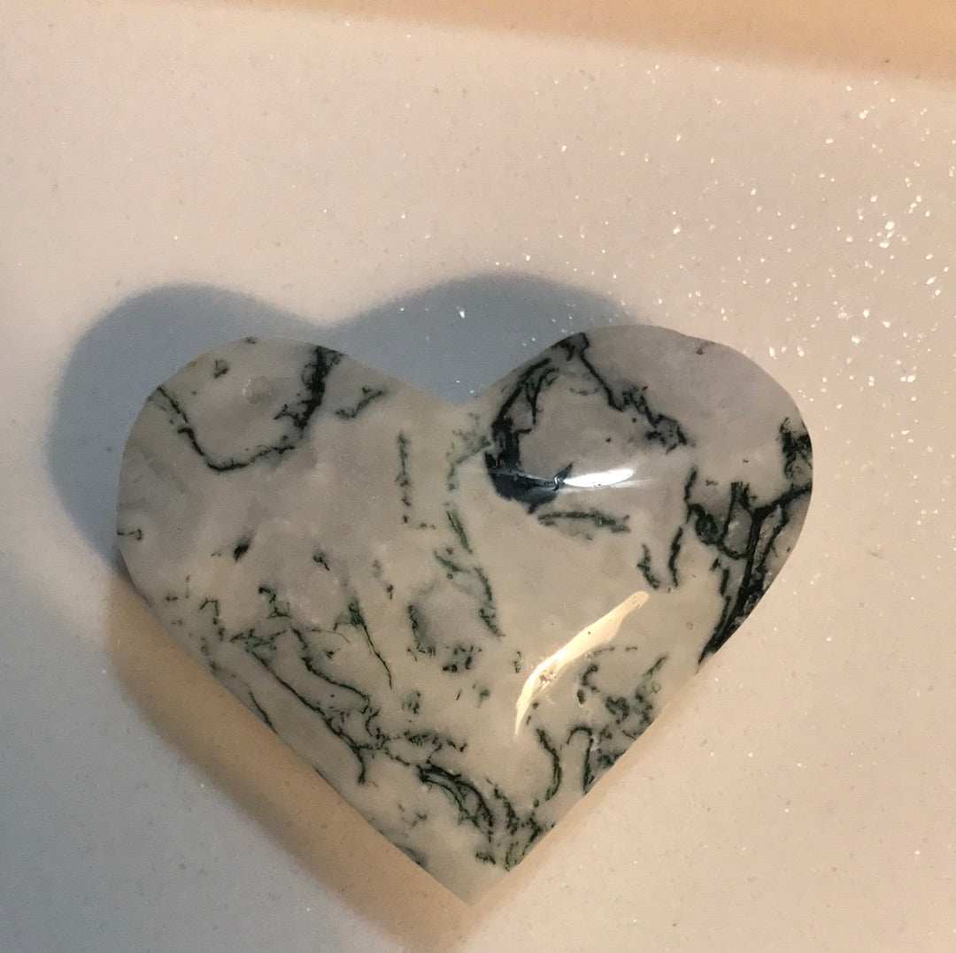 Moss Agate Heart