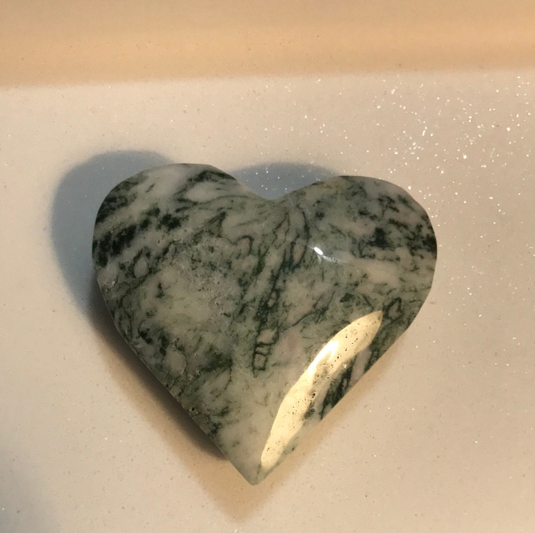 Moss Agate Heart