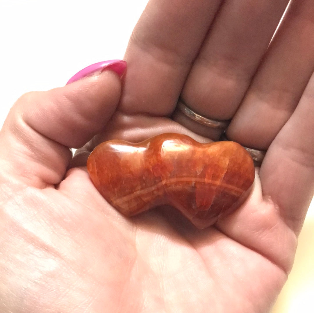 Carnelian Double Heart Carving