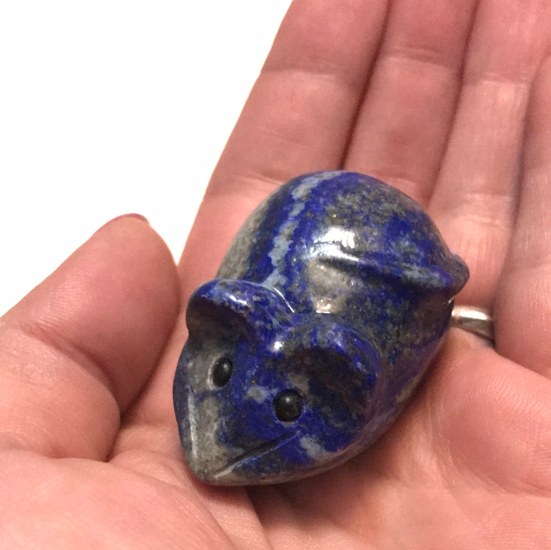 Lapis Lazuli Mouse Carving