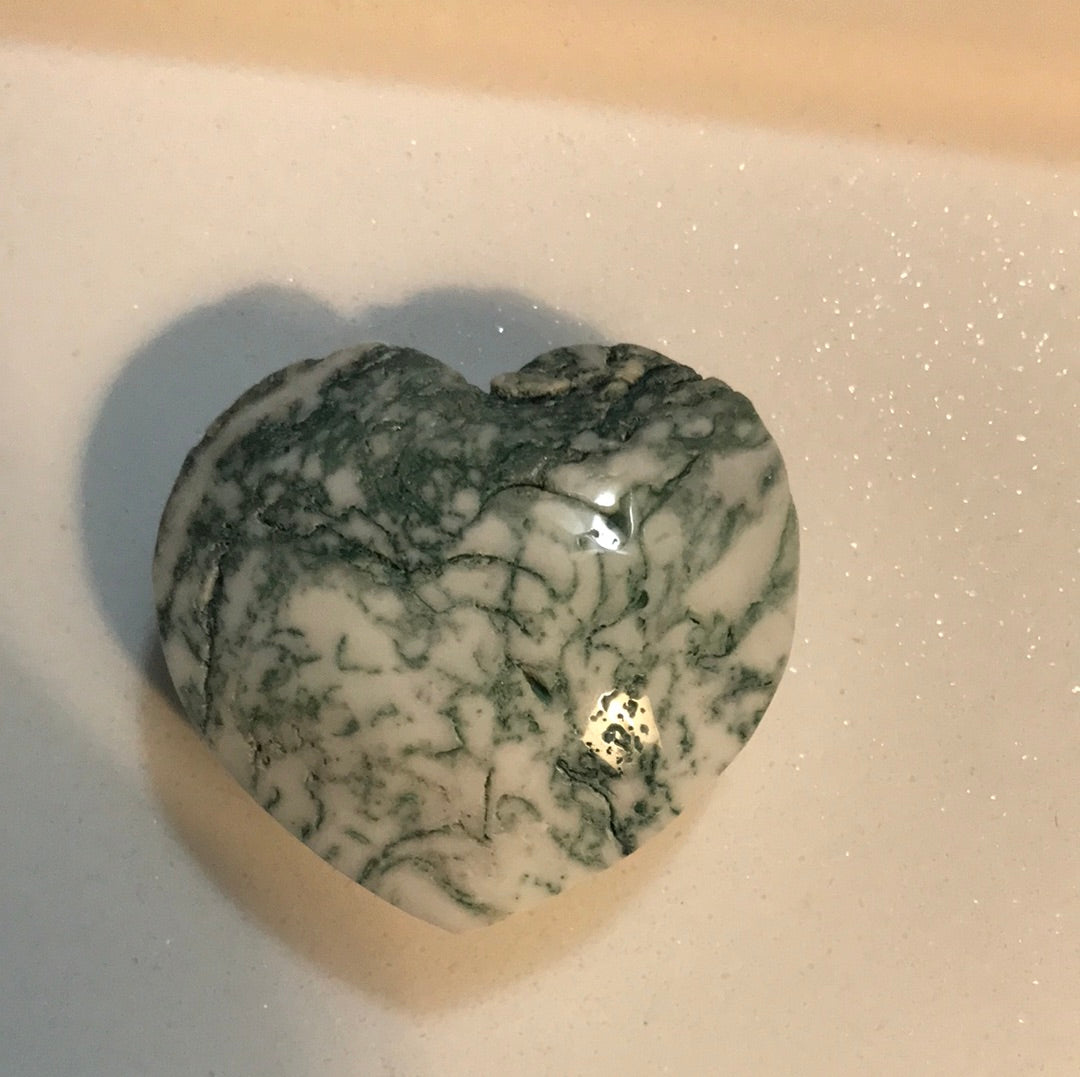 Moss Agate Heart